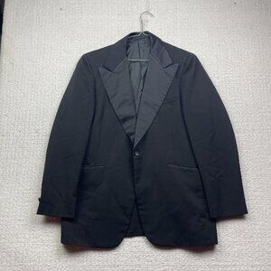 VTG Gala x Thos priestley & sons Mohair / Wool Blazer Sz 41R Black England Made